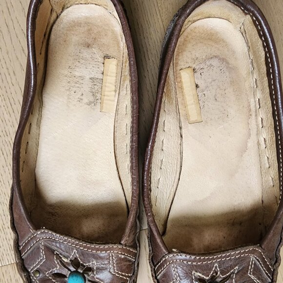 Browns size 7 brown leather moccasin flats - Picture 11 of 11